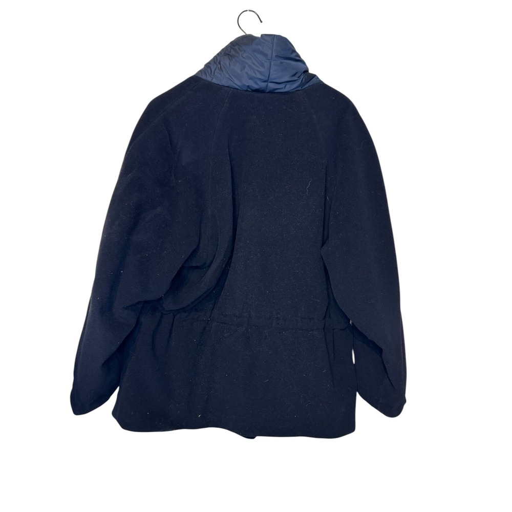 Saks Fifth Avenue X Sahza Women's Jacket Coat Vintage 100% Wool Navy 44/10 US - Picture 7 of 10
